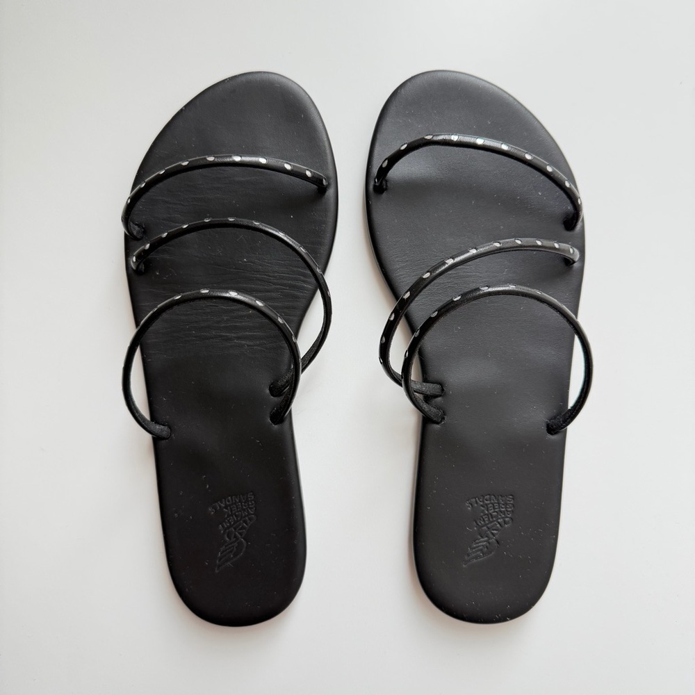 Ancient Greek Sandals Black Strappy Sandals